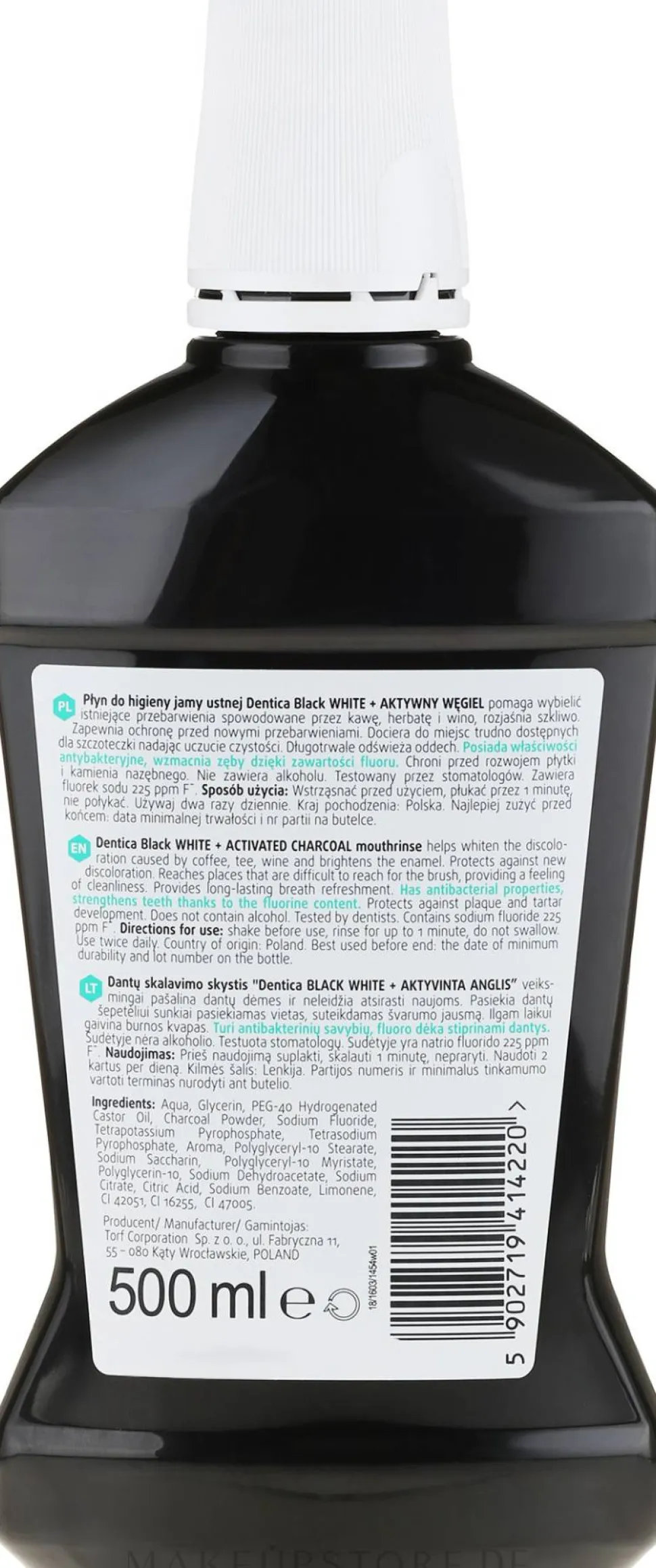 Antibakterielles Mundwasser mit Aktivkohle