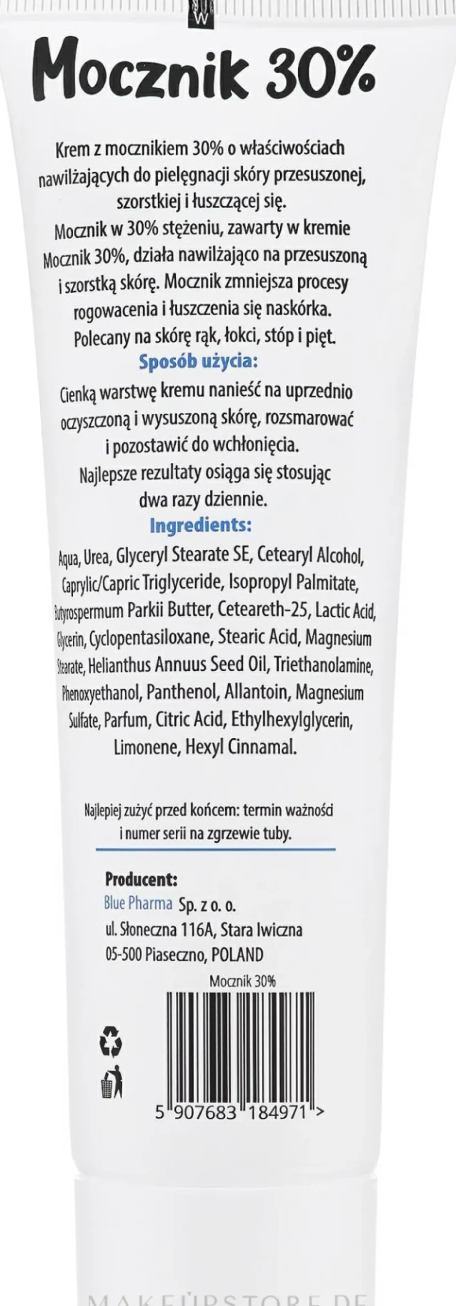 Creme für raue und trockene Haut mit 30% Harnstoff