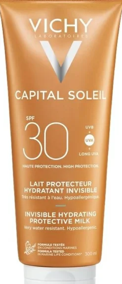 Erfrischende und feuchtigkeitsspendende Sonnenschutzmilch für Körper und Gesicht SPF 30