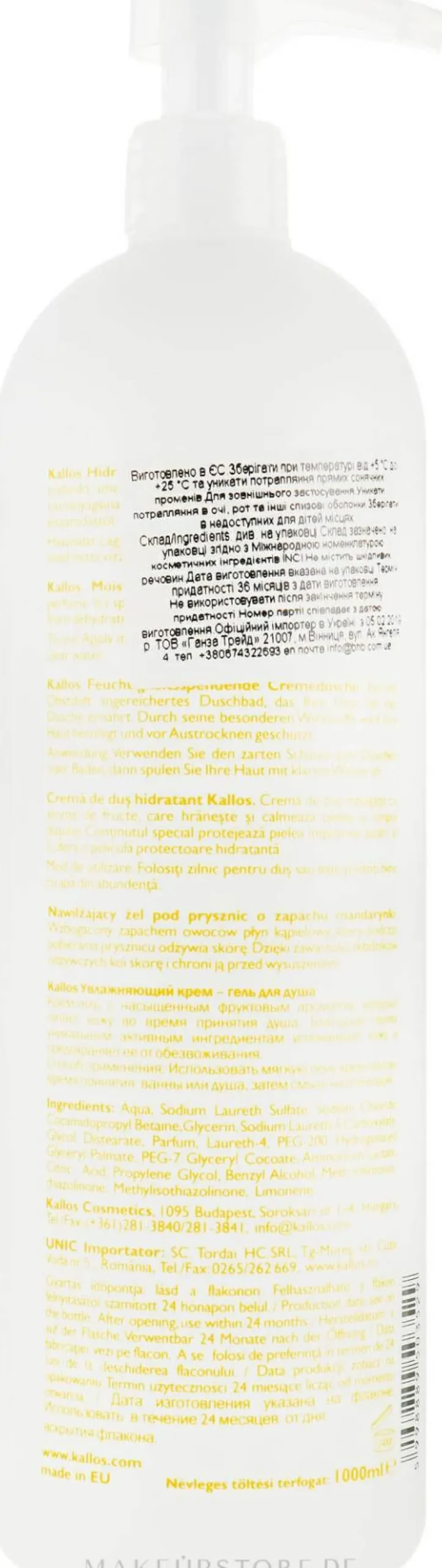 Feuchtigkeitsspendendes Duschgel mit Mandarinenduft
