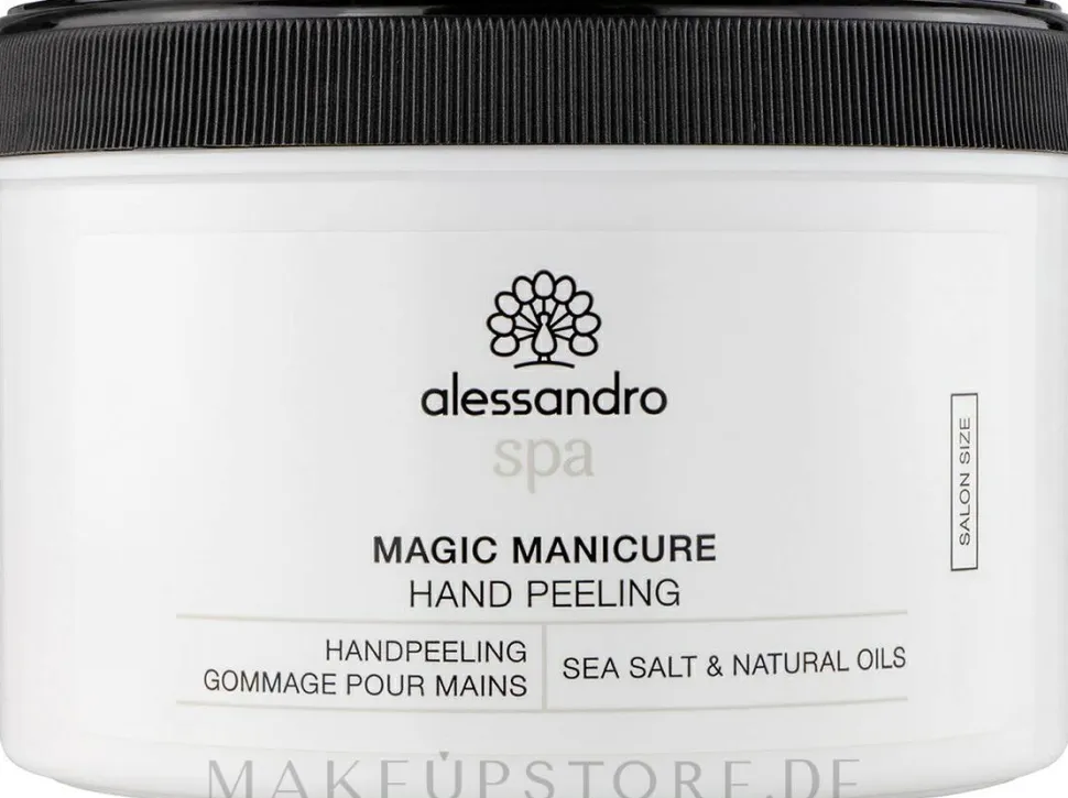 Feuchtigkeitsspendendes Handpeeling mit Meersalz und natürlichen Ölen