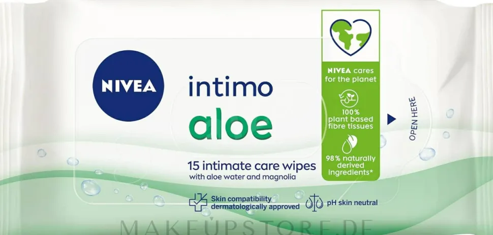 Feuchttücher für die Intimhygiene mit Aloe-Wasser und Magnolie