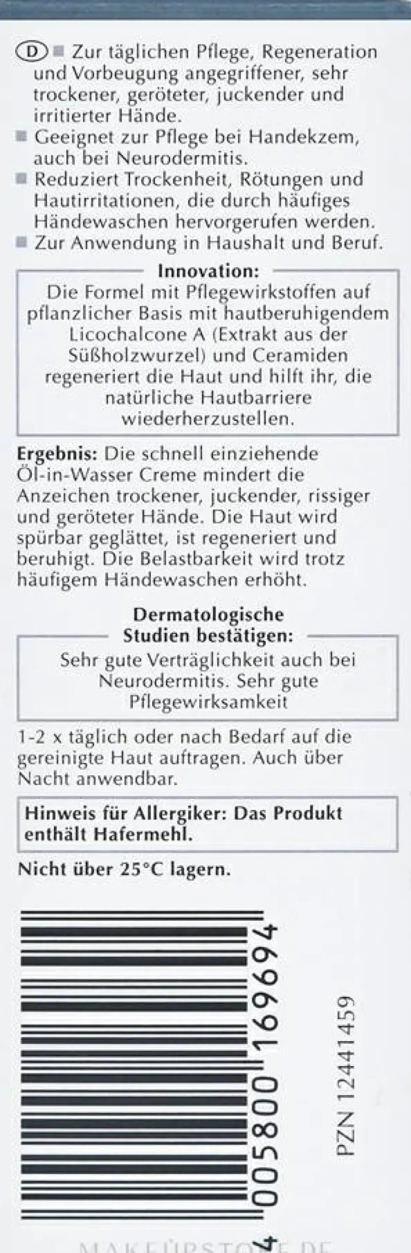 Handcreme für angegriffene, trockene, spröde Haut