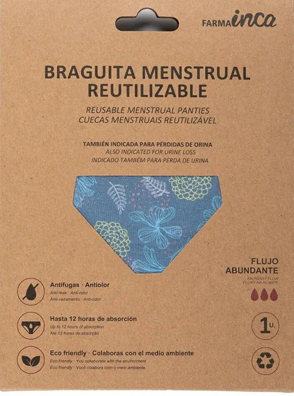 Menstruationsslips, blau, Größe L
