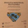 Menstruation Unterwäsche, blau mit gelben Blumen, Größe L